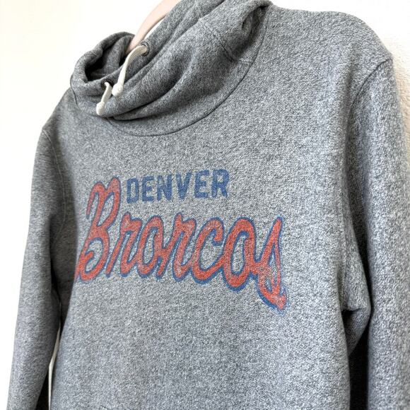 Junk Food Denver Broncos Hoodie Pullover Gray Distressed Style S NFL Fan Gear - Picture 2 of 5